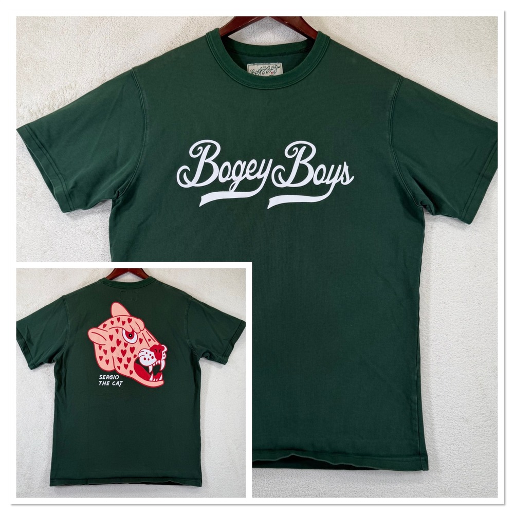 Bogey Boys Sergio The Cat Graphic T-Shirt Green Size L Macklemore Golf Cotton